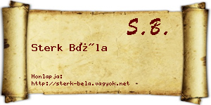 Sterk Béla névjegykártya